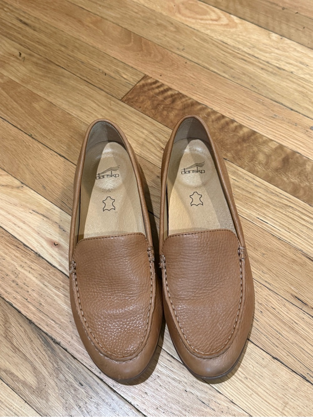 Dansko Men’s Cognac Leather Slip-On Loafers
